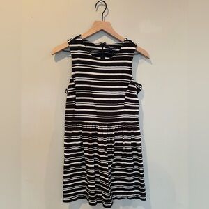Madewell Black and White Striped Mini Dress with pockets